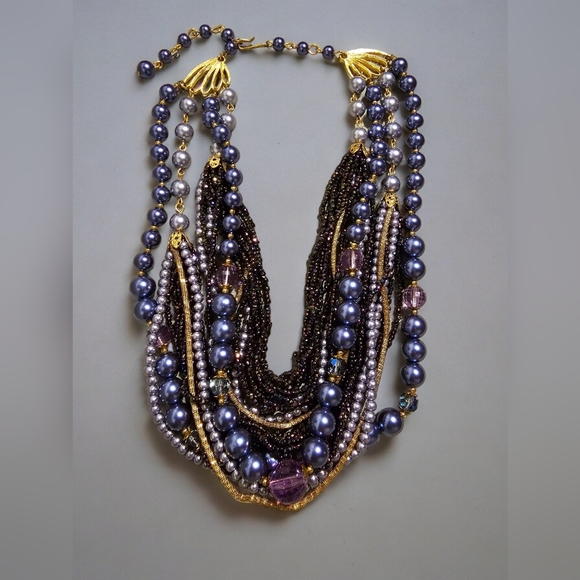 Miriam Haskell 1945 Peacock Beads Bracelet Earrings 16 Strand Necklace Set RARE - Picture 13 of 16